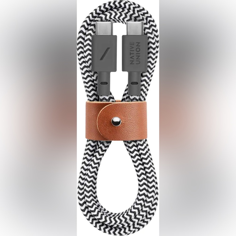 Native Union 4 Feet Belt Cable (USB-C to USB-C) - ZEBRA